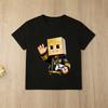 Children Roblox Game Print Tshirt Black Short Sleeve Casual Tee for Boys Girls