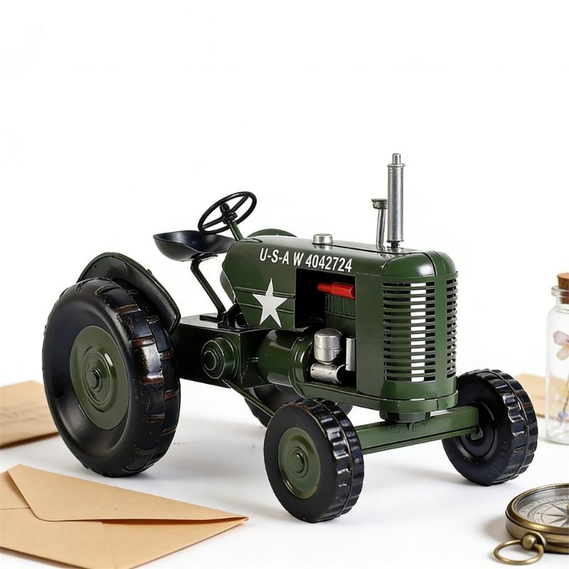 Metal Antique Vintages Car Model Handcrafted Collections Collectible Vehicle for Bar Home Decors Farm Tractor Models