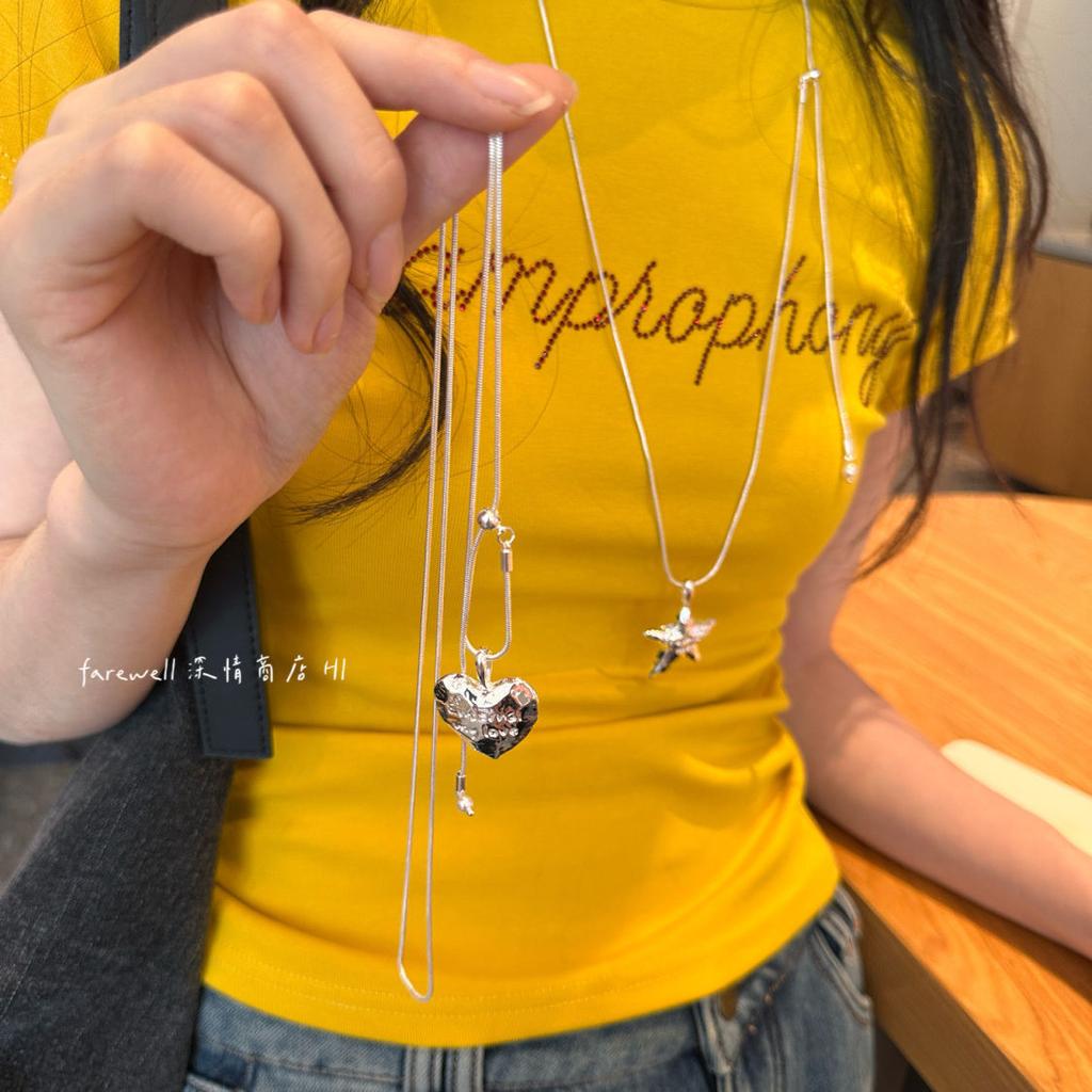 Love Necklace Female Punk Same Niche Silver Design Retro Spice Starfish