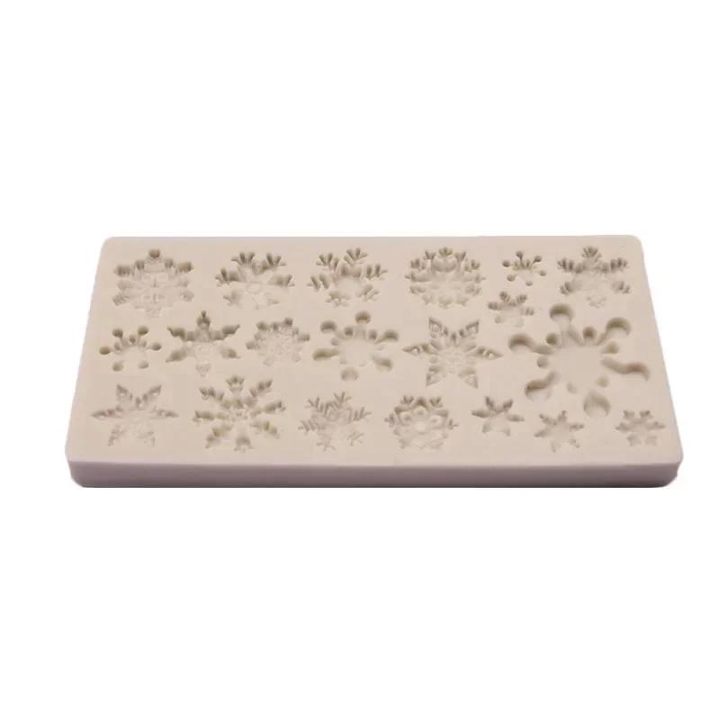 Christmas Series Snowflake Pattern Silicone Mold Baking Non-stick Heat-resistant Kitchen Cupcake Decoration Tools Chocolate Mold