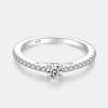 Real   CopperSmall Moissnaite Ring For Women Simple Sparkling Round 0.3CT Certificated Lab Diamond Finger Rings