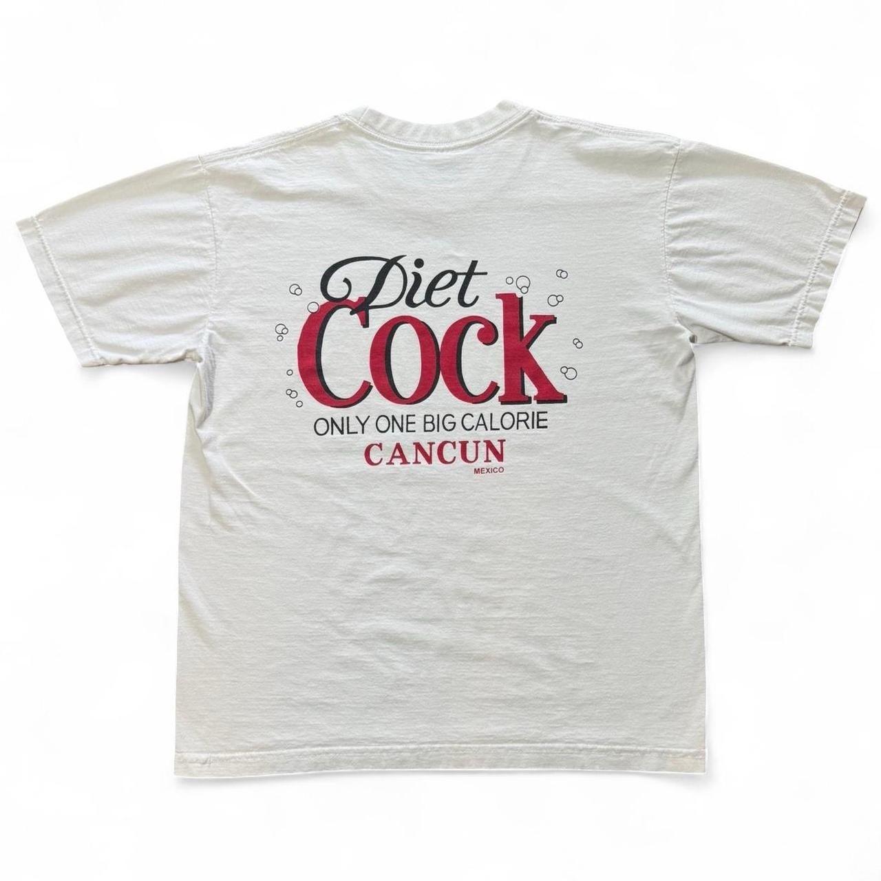 Vintage 90s Novelty Coca-Cola Parody Diet Coke Joke Lewd Naughty Large T-shirt S