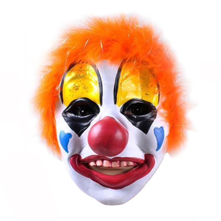 Luminous Halloween Clown Mask with Red Nose - Latex Party Headgear