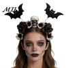 Skull Hair Accessories for Girls Halloween Flower Skeleton Bat Headband, Gothic Floral Bands, Spooky Practical Daily Wear Accessory, Lightweight