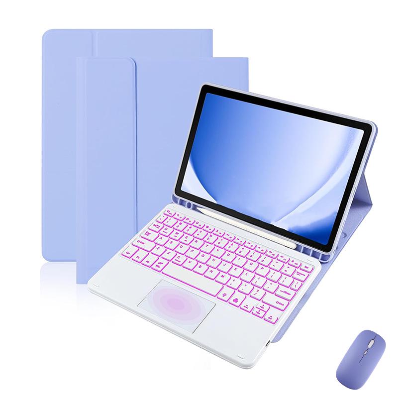 Compatible iPad Air 7th Gen Leather Case with Colorful Backlit Bluetooth Keyboard & Touchpad (10.9")
