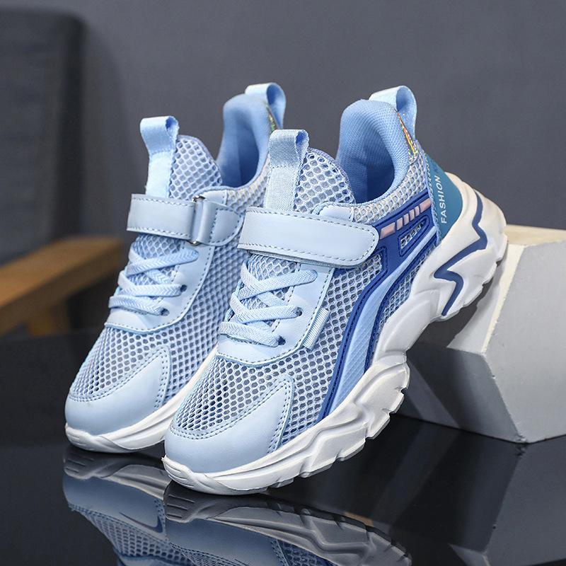 Children's Shoes Boys Spring and Autumn Four Seasons New Breathable Mesh Sports Shoes Primary School Students Lightweight Soft-soled Casual Running