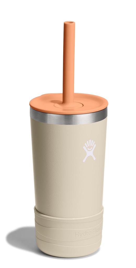 Stainless Steel Kids Tumbler with Straw Lid, 12oz (354ml) Coconut Design, Insulated Water Bottle (Official Japanese Product)