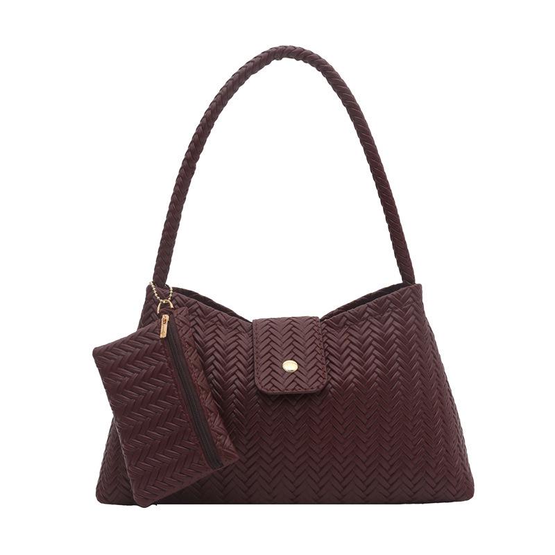 Elegant 2025 Women's French Woven Underarm & Shoulder Bag - Light Luxury Baguette Style