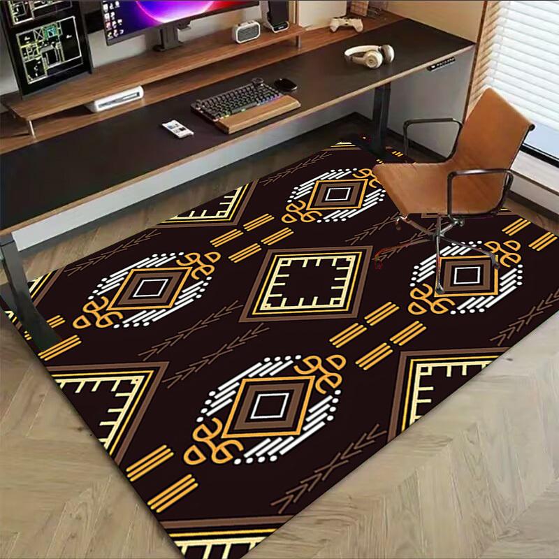 1PC Geometric Pattern Diamond Extra Large Non-Slip Floor Carpet, Office, Family, Bedroom, Studio - Large Area Rug Indoor Rugs, Vibrant Colors-W247