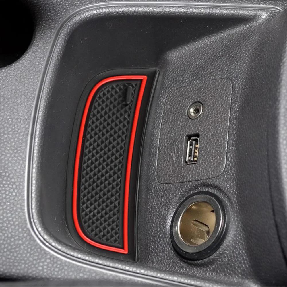 For Ford Fiesta MK7 2009 - 2015 Door Groove Mat Anti Slip Door Mats Water Cup Mats 10Pcs Slot Pad Interior Accessories