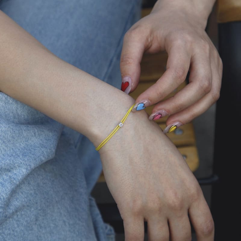 BE/GINS LA LIGNE ASSCHER FIL BRACELET YELLOW