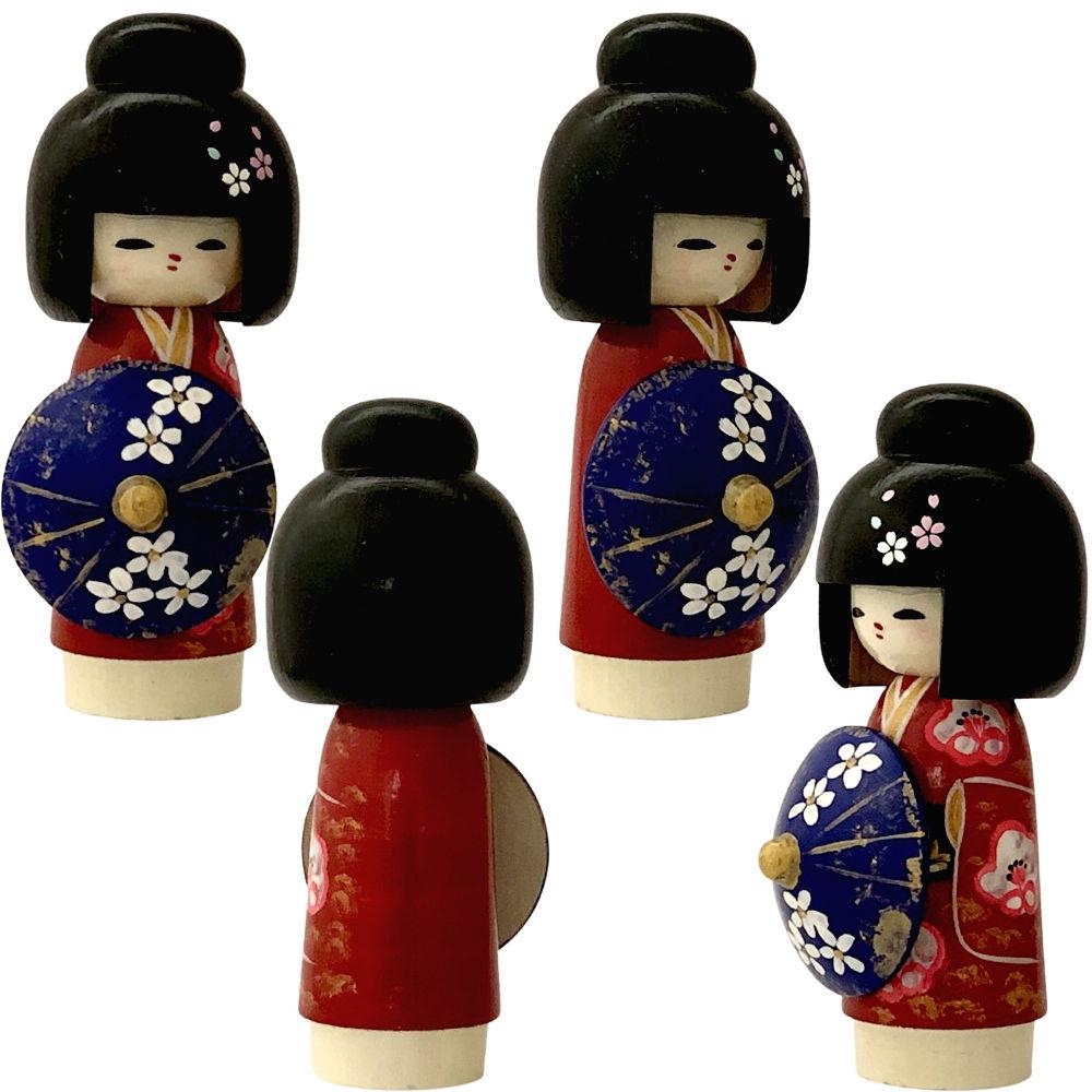 Kokeshi parasol All Japan Contest award-winning artist Torao Hosaka modern masterpiece doll made Japanese souvenir homestay gift house celebration Day