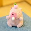 Cute Stuffed Animals Plush Capybara Keychain 12cm Cartoon Simulation Capybara Pendant Snot-Pulling Cute School Bag Pendant