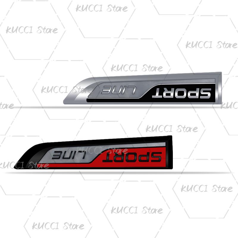 ICPG4 3D Auto Sticker Sportlijn Logo Metalen Embleem Badge Decals Voor Skoda Fabia Octavia Rapid Citigo Roomster Kodiaq Karoq Superb Scala