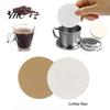 Unbleached Coffee Filter Paper 200Pcs 51/53/58/60MM Natural Disposable Round Moka Durable Pot Dripper Universal Maker Accessories Filters