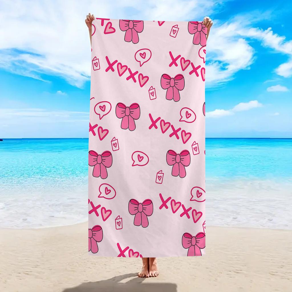 1pc Bow shaped beach towel, ultra-fine fiber quick drying absorbent large beach towel, beach vacation swimming