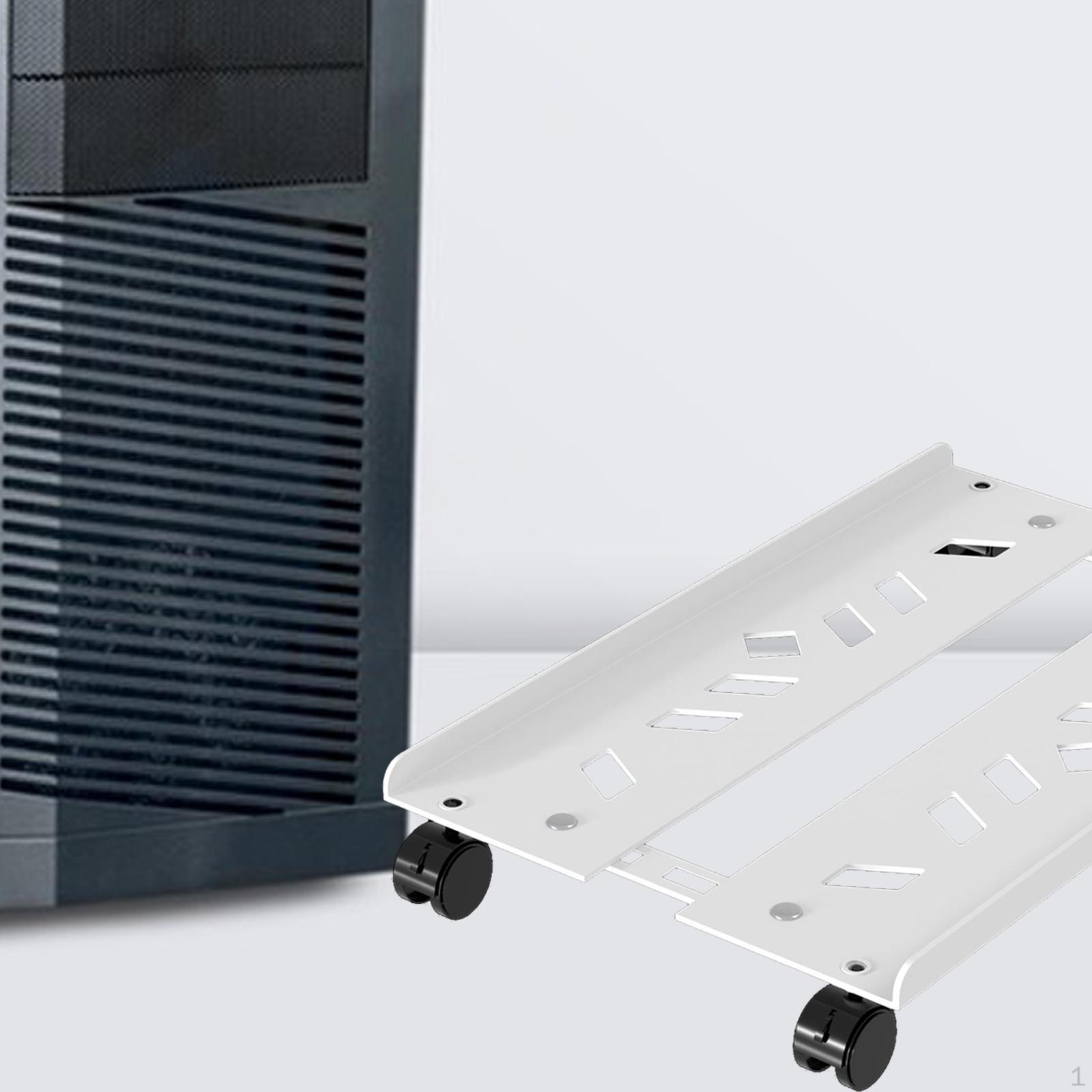 Регулируемая мобильная подставка для процессора на 4 колесиках, простая в установке, вентилируемая подставка для системного блока компьютера