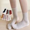 Spring Summer Women Socks Soft Thin Breathable Solid Color Long Socks Korean Style Casual Streetwear Middle Tube Women Socks Sox