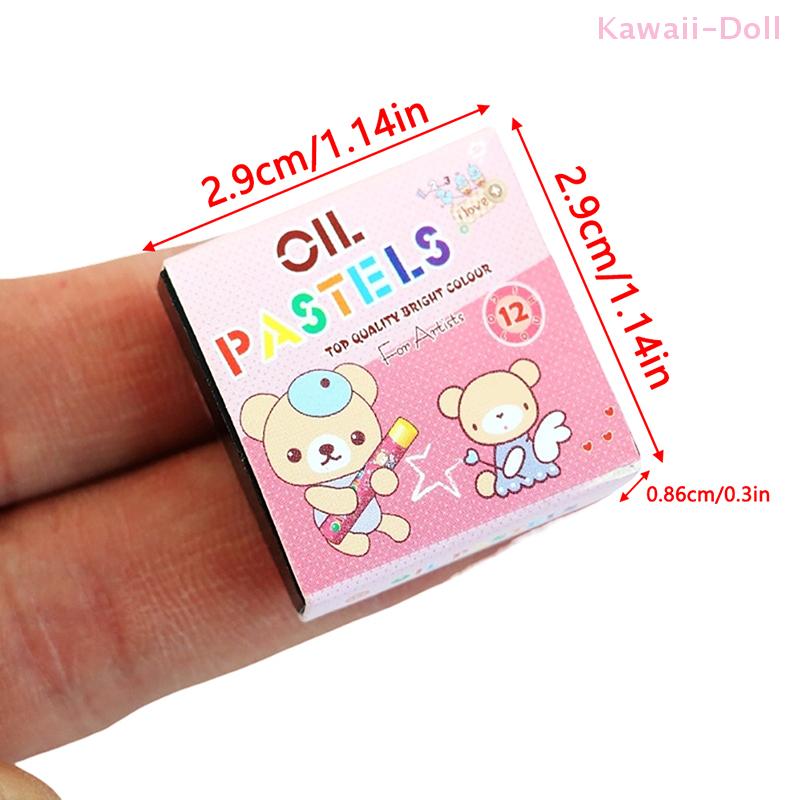 1Set Miniature Crayon Color Pencil Box Model 1:12 Doll House Decor Accessories Kids Pretend Play Toy