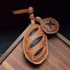 Handmade Genuine Leather Cute Small Flame Bag Pendant Car Key Chain Rope Ring Scarecrow Pendant Decoration New Pendant Bag Charm