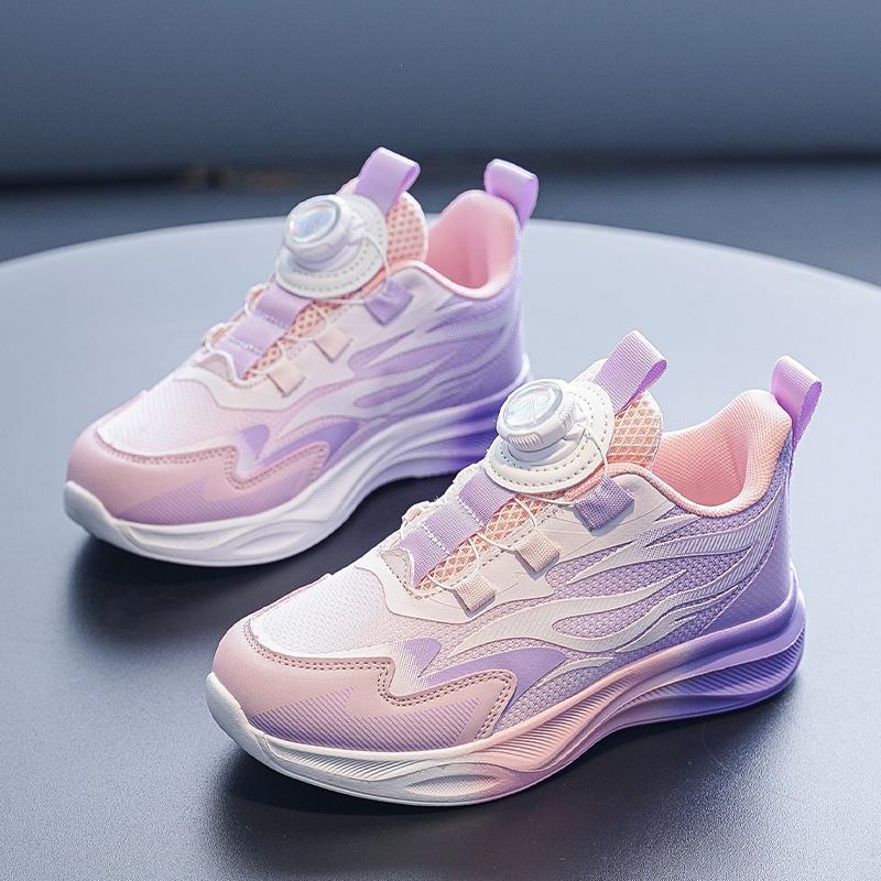 Children Sports Shoes Fashionable Pink Girls Daily Casual Comfortable Tennis Shoes Breathable Lightweight Mesh Running Sneakers