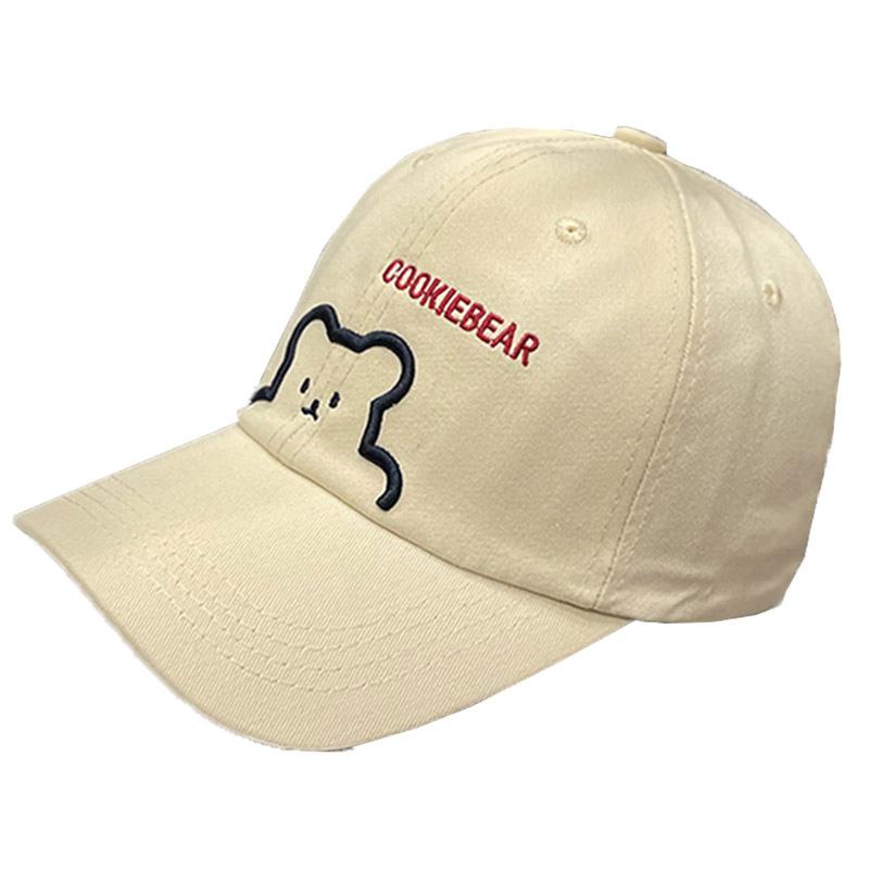 Bear-themed duckbill cap, Korean style fashion baseball hat for men, spring and autumn soft top trendy brand, winter outdoor casual sunshade