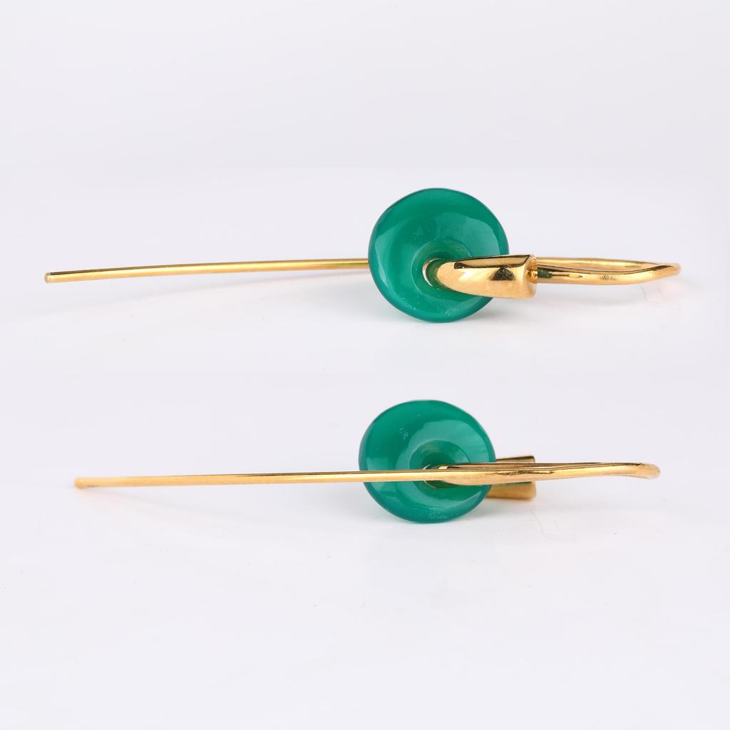 Natural Green Onyx Earrings 925 Sterling Silver Rhodium Plated Handmade Fine Jewelry Gift for Her