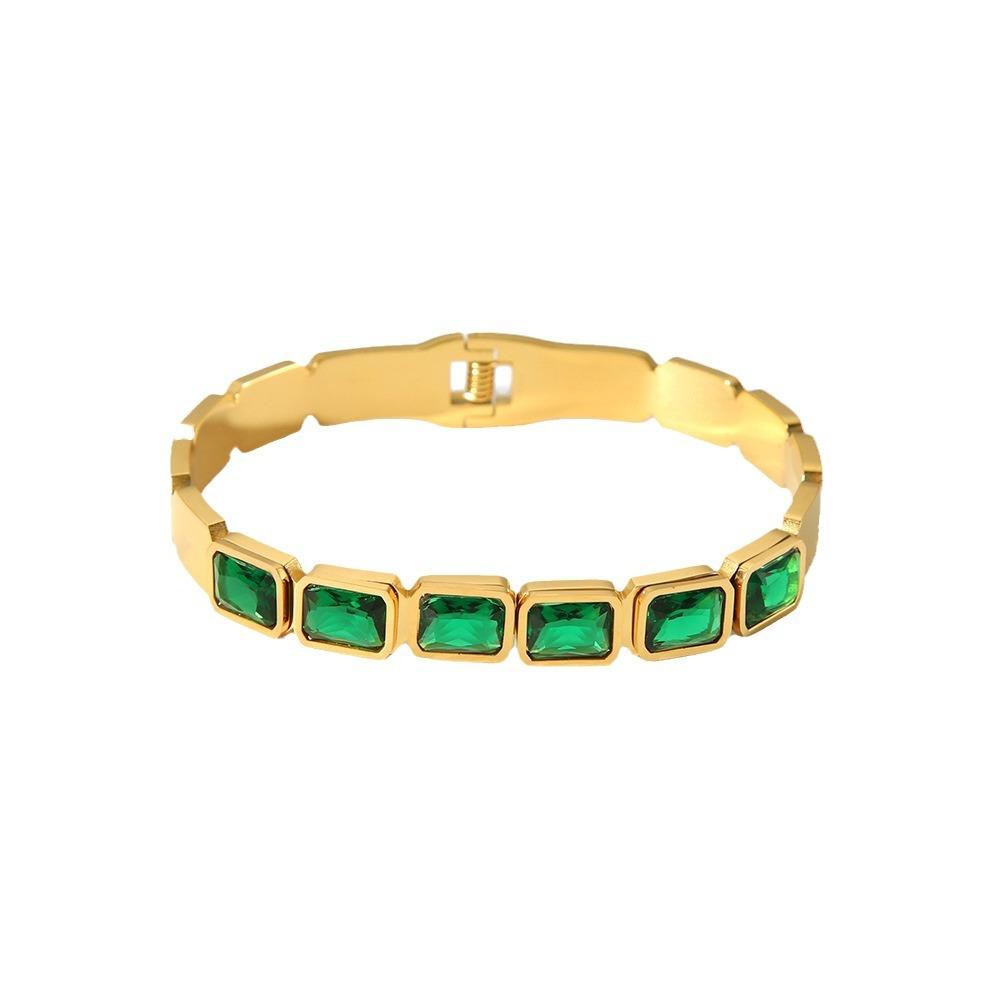 New Stainless Steel 18k Gold Inlaid Zircon Bracelet, High-end Personalized Fashion Bracelet, Bracelet.