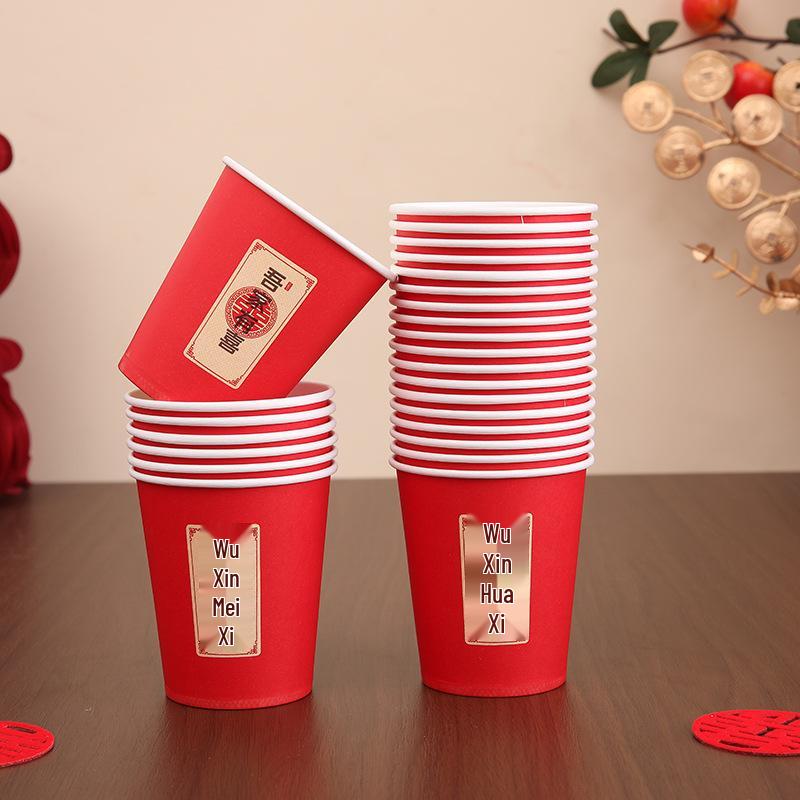 Wedding Banquet Disposable Paper Cups and Bowls Tea Ceremony Set