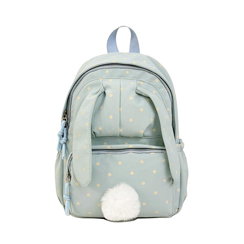 Women Polka Dot Nylon Backpack Casual Travel Daypack School Bag
