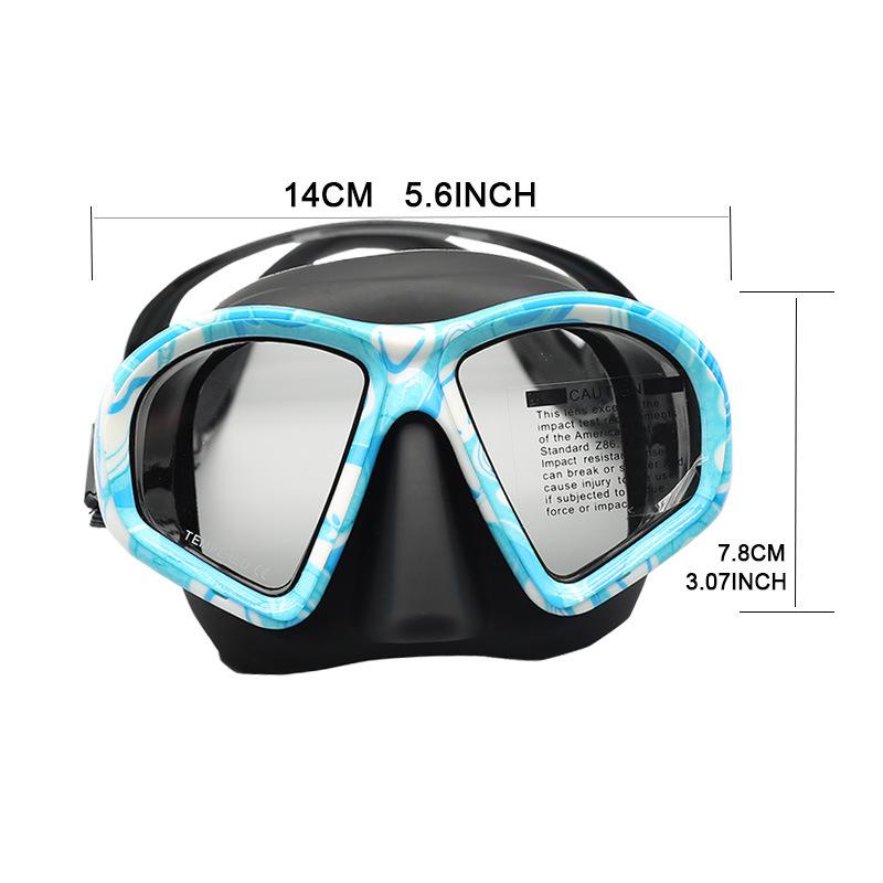 Low Volume Freediving Mask, Tempered Glass Lens Soft Silicone Waterproof Diving Gear for Snorkeling Spearfishing