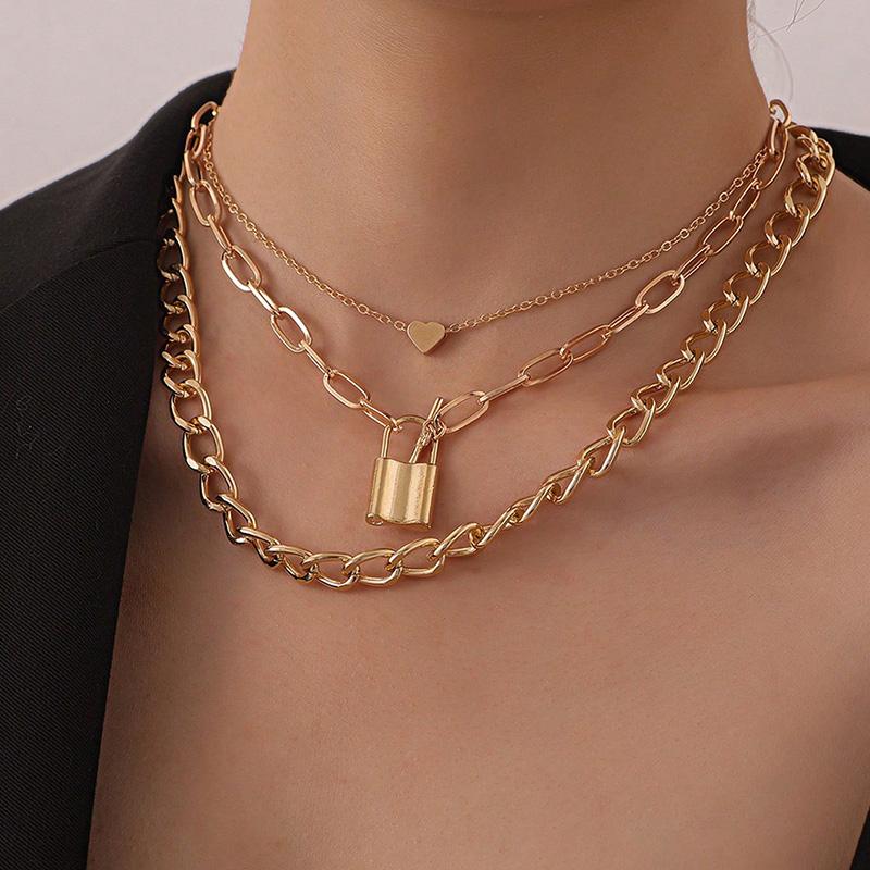 Multi Layered Fashion Women's Pendant Necklace Simple Dice Metal Accessories For Daily Party Banquets Trendy Girls' Necklace Set