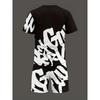 Men's Set Features Street Fashion Casual Comfort Softness Breathability and 3D Letter Pattern Printing