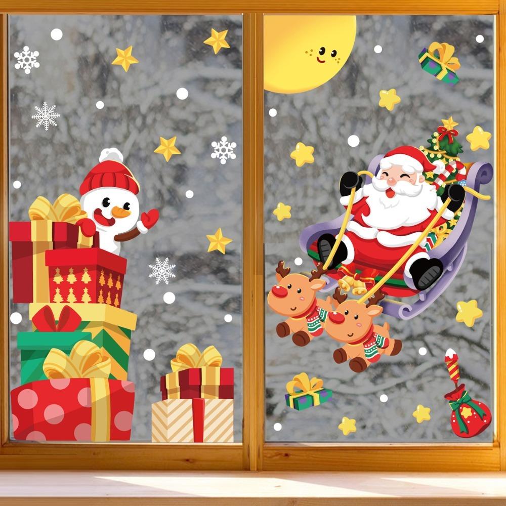 2024 Christmas Sticker New Year Art Decal Home Decor Window Stickers  Party
