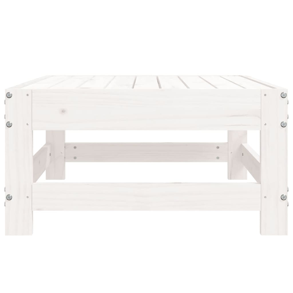 Garden Stool White Solid Pine Wood