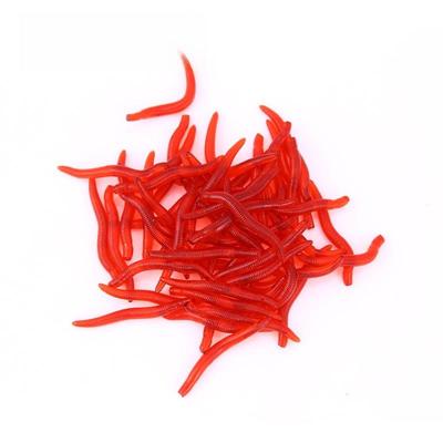 Simulierte Weichwurm-Angelköder - 2,6g/3,5cm, Rot (Packung mit 50)