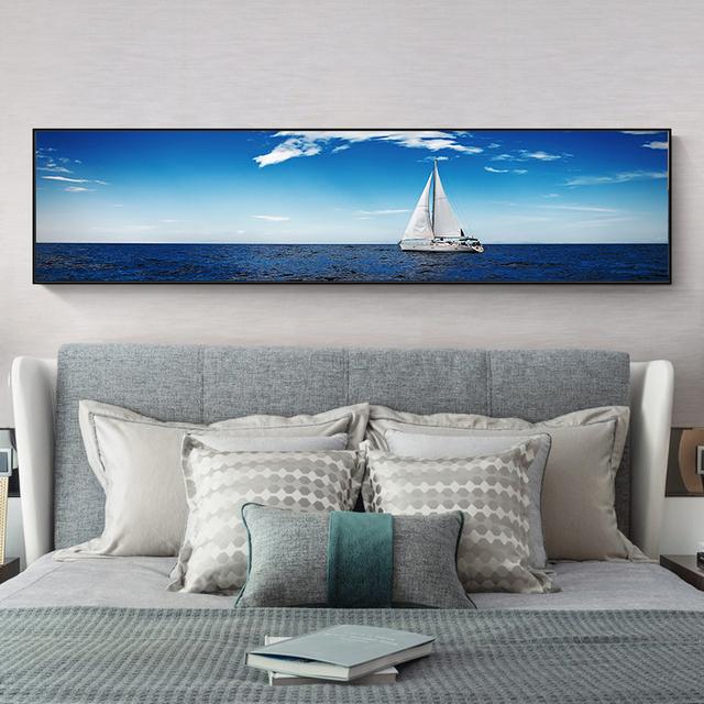 Sailboat Canvas Painting Landscape Posters and Prints Sea Boat Wall Art Pictures for Living Room Home Decoration Cuadros No Frame