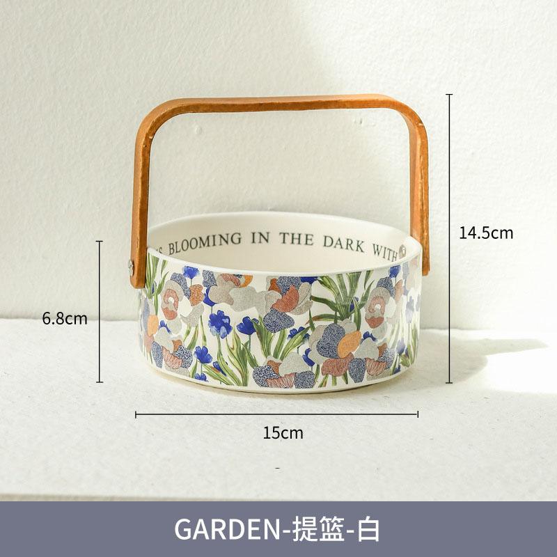 Vintage Floral Pattern Ceramic Dining Plate Steak Plate Dessert Plate Sushi Plates Mug Set Bread Basket Specialty Tableware