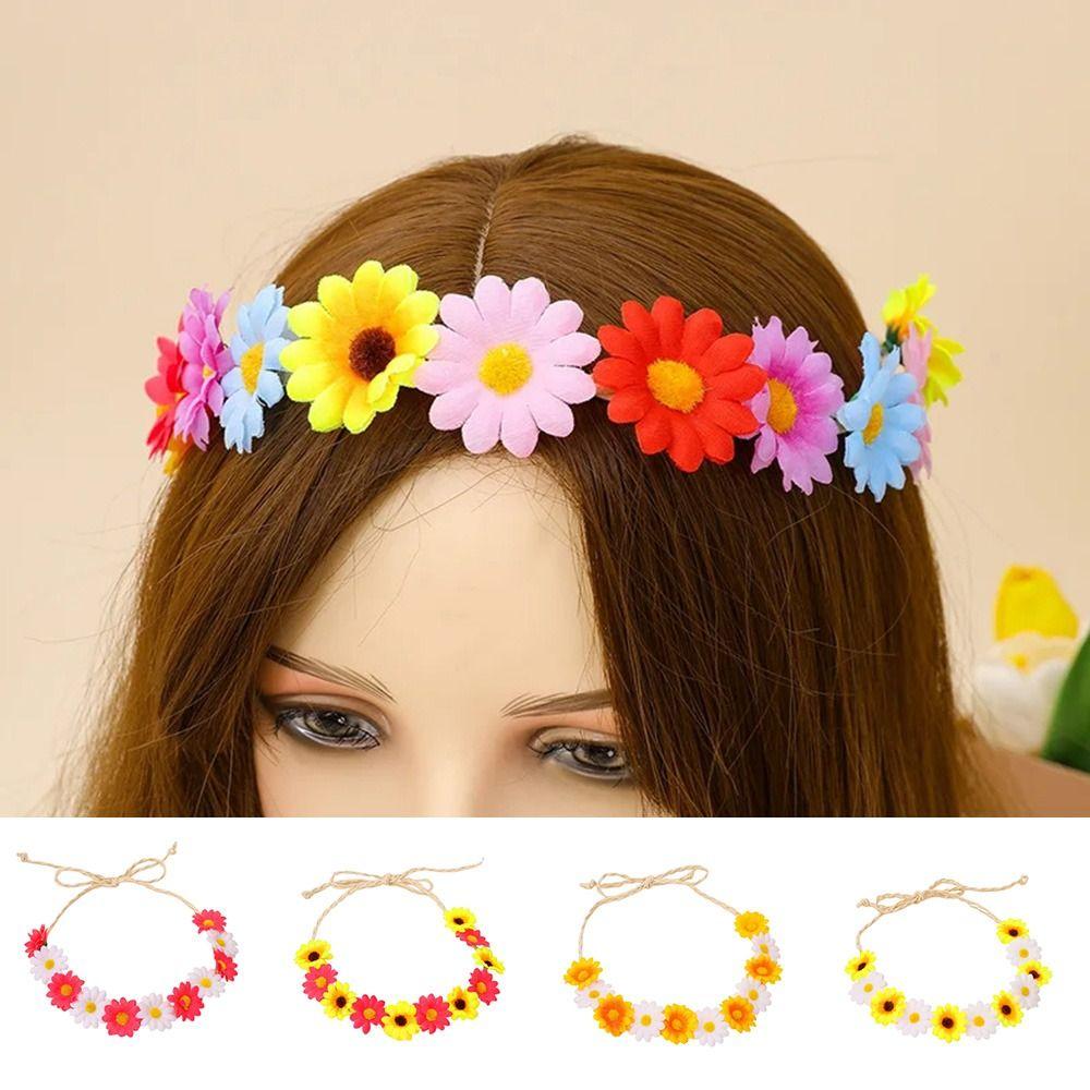 Flower Decoration Sunflower Headband Simulated Daisy Hairband  Festival Hair Accessories