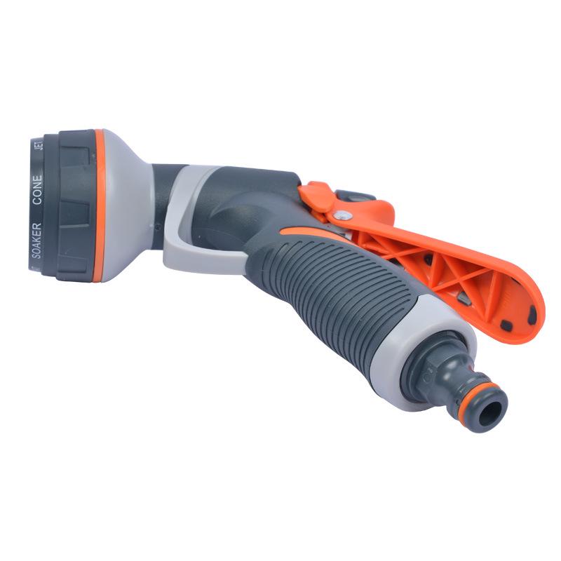 8-Function Rubber Coated Garden & Car Wash Water Spray Gun