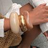 Ingemark 3 Stile Hyperbel Harz Stapelbar Klobige Armreifen Damen Vintage Unregelmäßig Geometrisch Glänzend Armbänder Hand Schmuck Geschenk