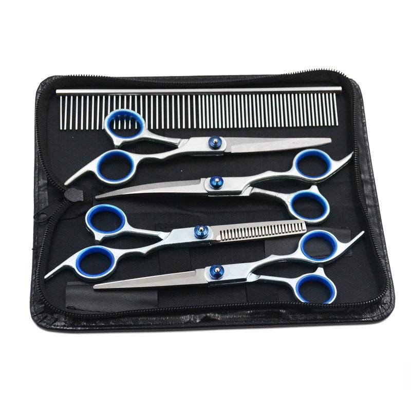 1/5PCS Pet Grooming Scissors Professional Set Stainless Steel Animal Barber Cutting Tools Hair Trimming for Cats and Dogs