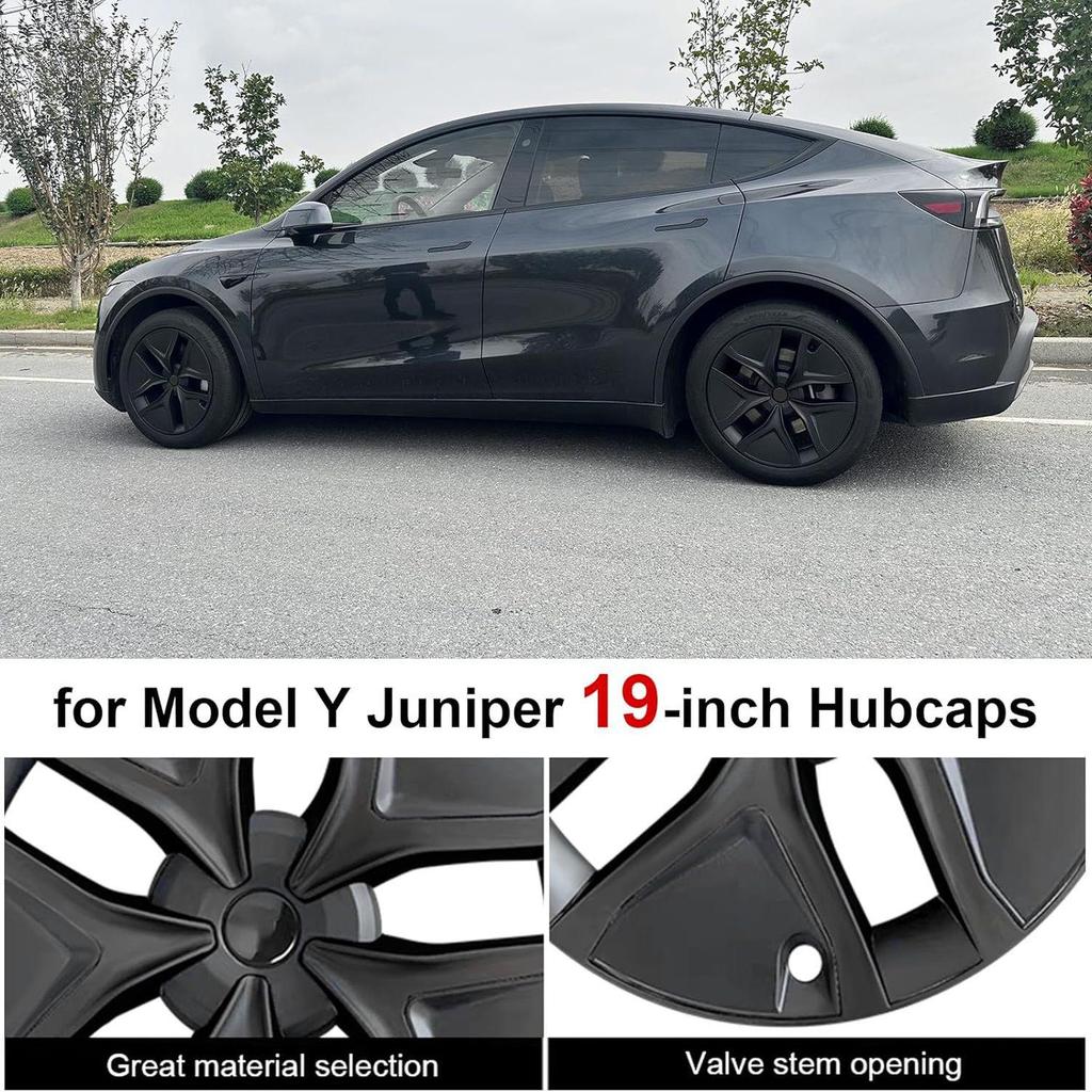Calotas 19" Preto Fosco para Tesla Model Y 2025-2026 (Conjunto de 4)