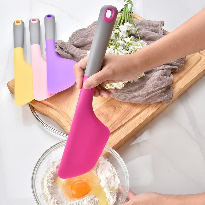 2pcs Silicone Cream Spatula Set Long Head Salad Blender Knife Non-stick Butter Spatula Heat-resistant Kitchen Baking Tools