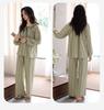 2025 Women's Lycra Cotton Pajama Set - Long Sleeve & Pants for Spring/Autumn, Wearable Outside & Cozy for Home