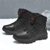 Mens Snow Boots Winter Plush Warm Anti Slip Hiking Shoes High Top Comfortable Waterproof Wear-resistant Rubber Casual Boots Men