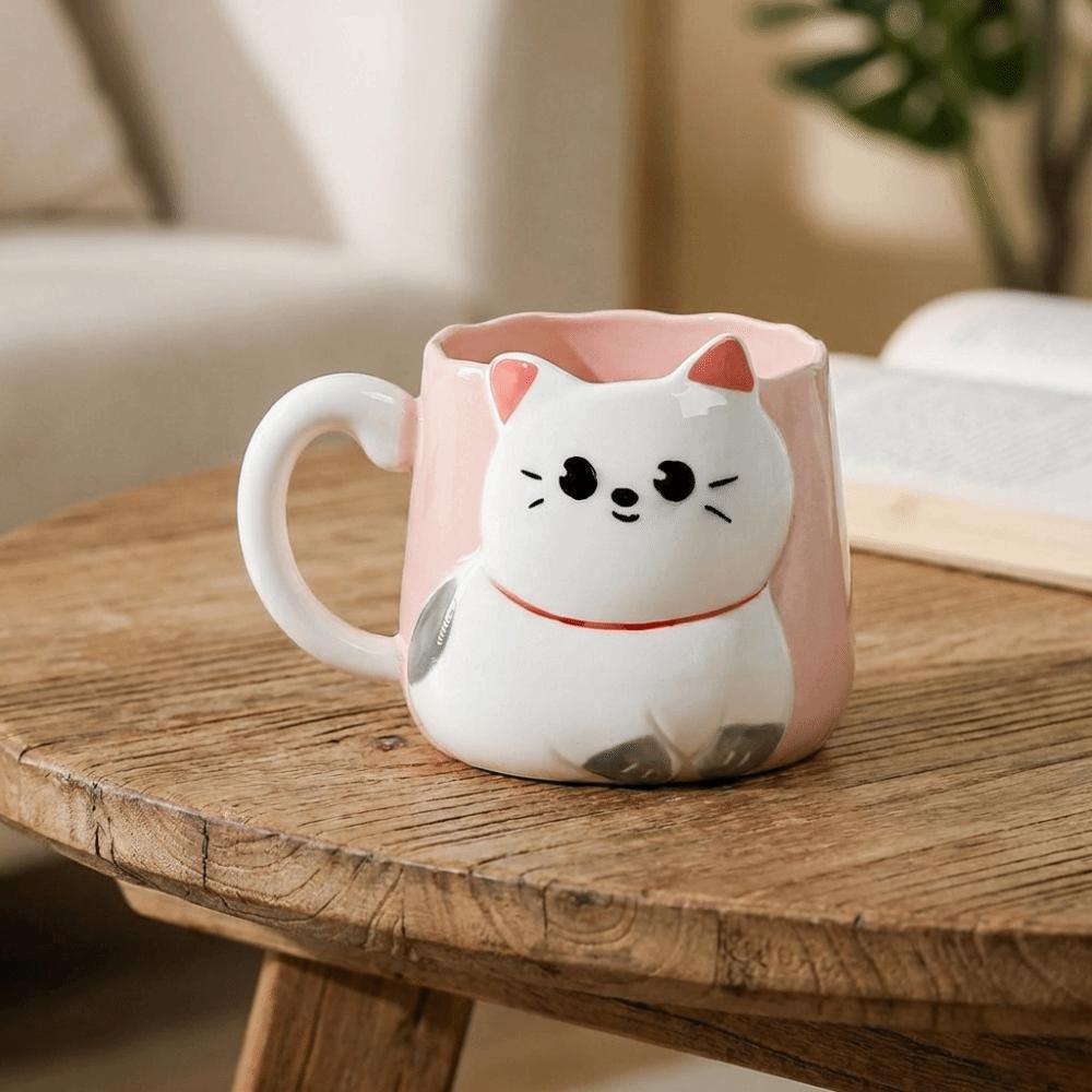Cartoon Ceramic Mug 3D Embossed Milk Mug Creative Coffee Cup  Kitchen Use
