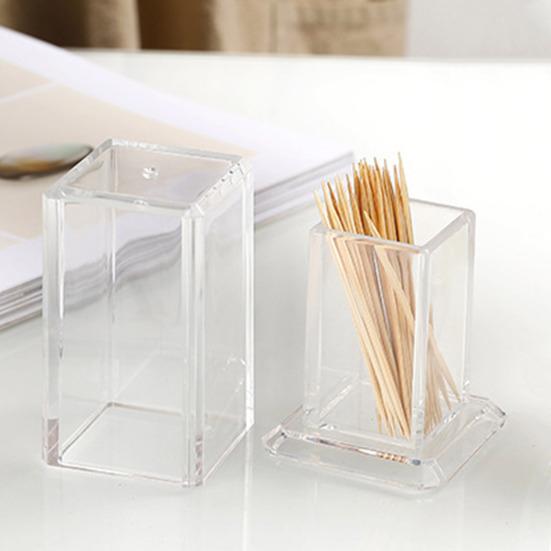 Useful Toothpick Dispenser Large Capacity Storage Sealed Visible Design Container Household Supply