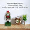 Ręcznie robiona drewniana myszka Dziadek do orzechów Mechaniczna pozytywka Nakręcana ozdoba do dekoracji domu