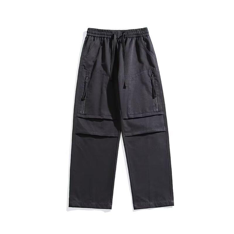 Casual thin overalls men's trendy summer new straight loose wide-leg casual pants men